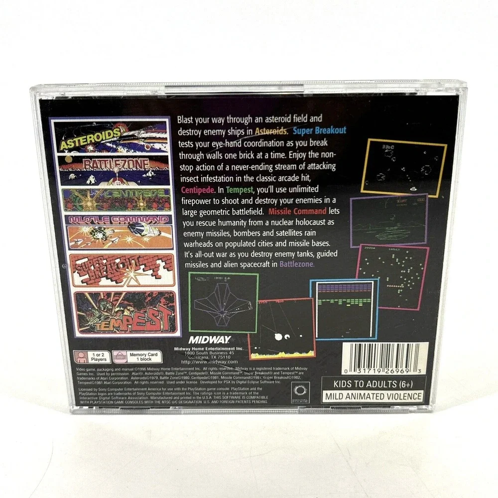 Arcade's Greatest‎ Hits The Atari Collection 1 PS1 PlayStation Complete Manual